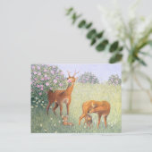 Deer Family Briefkaart (Staand voorkant)