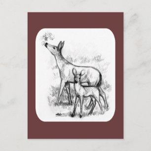 Deer Family Briefkaart