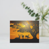 Deer Family Briefkaart (Staand voorkant)