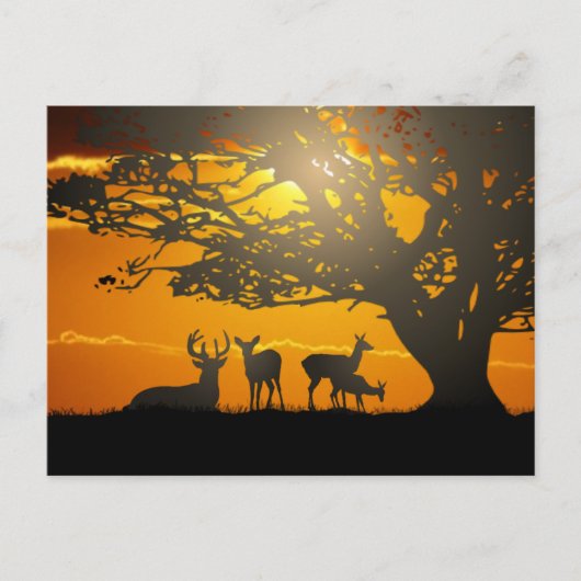 Deer Family Briefkaart (Voorkant)