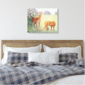 Deer Family Canvas Afdruk (Insitu (Slaapkamer))