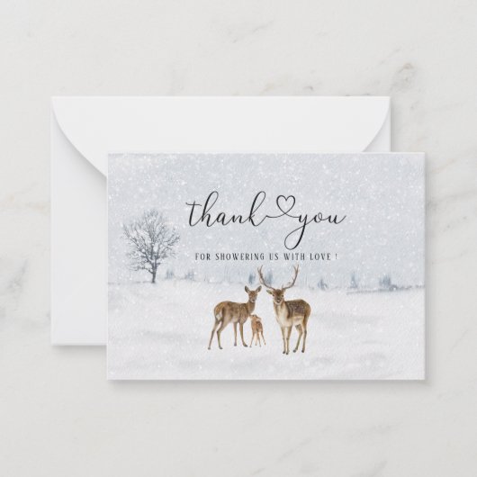 Deer Family en Baby het is koud buiten de baby sho Notitiekaartje (Voorkant)