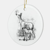 Deer Family Keramisch Ornament (Links)
