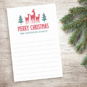 Deer family Merry Christmas name lined Post-it® Notes