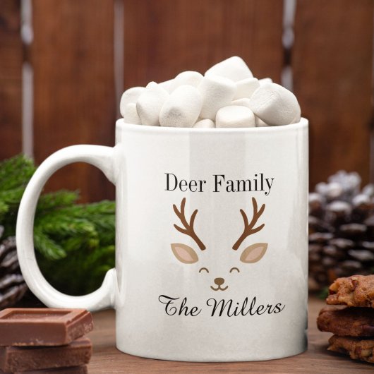 Deer Family Minimalist Reindeer Christmas Koffiemok