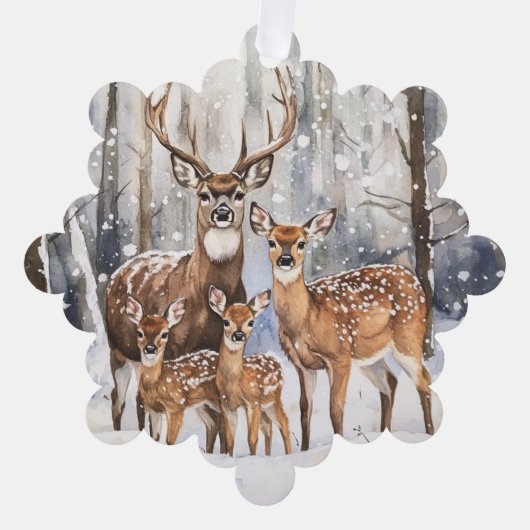 Deer Family Ornament Kaart (Voorkant)