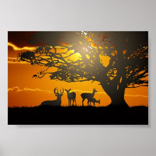 Deer Family Poster (Voorkant)