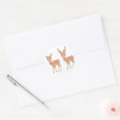 Deer Family Ronde Sticker (Envelop)