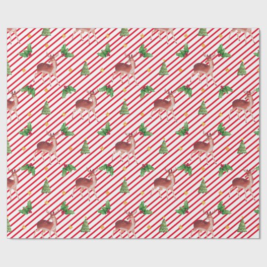 Deer Fantabulous Kerstmis Cadeaupapier (Vlak)