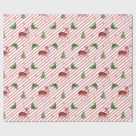 Deer Fantabulous Kerstmis Cadeaupapier (Vlak)