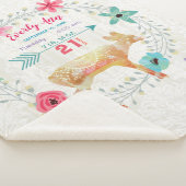 Deer Fawn Baby Meisje Stats Waterverf krans Sherpa Deken (3/4)