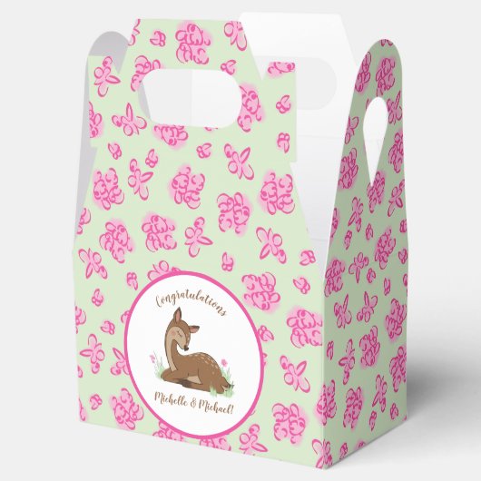 Deer Fawn Baby shower Bedankdoosjes (Geopend)