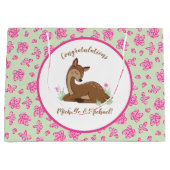 Deer Fawn Baby shower Groot Cadeauzakje (Voorkant)