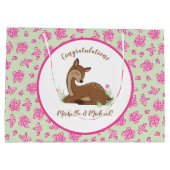 Deer Fawn Baby shower Groot Cadeauzakje (Achterkant)