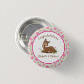Deer Fawn Baby shower Ronde Button 3,2 Cm (Voorkant /achterkant)