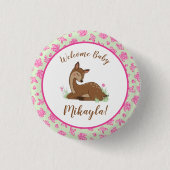 Deer Fawn Baby shower Ronde Button 3,2 Cm (Voorkant)