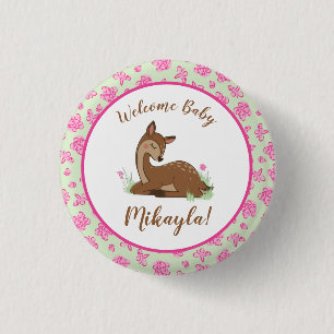 Deer Fawn Baby shower Ronde Button 3,2 Cm