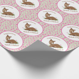 Deer Fawn Baby shower Woodland Animals Cadeaupapier