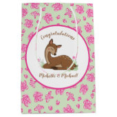 Deer Fawn Baby shower Woodland Animals Medium Cadeauzakje (Voorkant)