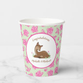 Deer Fawn Baby shower Woodland Animals Papieren Bekers (Achterkant)