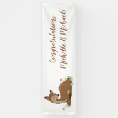 Deer Fawn Baby shower Woodland Animals Spandoek (Verticaal)