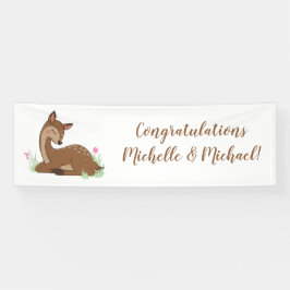 Deer Fawn Baby shower Woodland Animals Spandoek