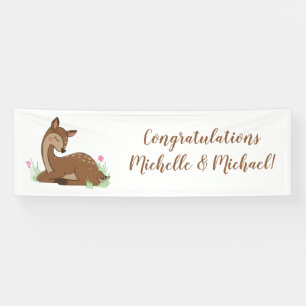 Deer Fawn Baby shower Woodland Animals Spandoek