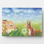Deer Fawn en Squirrel Fotoplaat (voorkant)