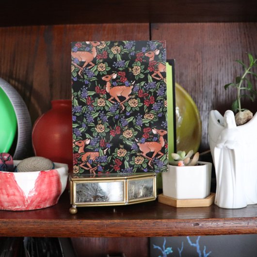 Deer Fawn Floral Pattern Feestdagen Kaart