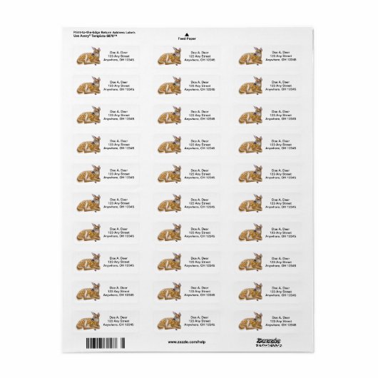 Deer Fawn Label (Full Sheet)