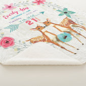 Deer Fawn Twin Baby Meisje Stats Waterverf krans Sherpa Deken (3/4)