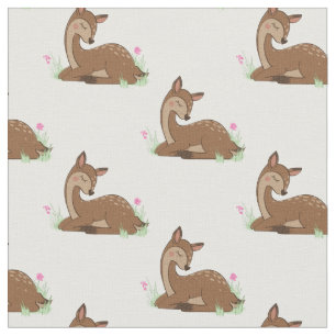 Deer Fawn Waterverf Baby Nursery Woodland Animal Stof