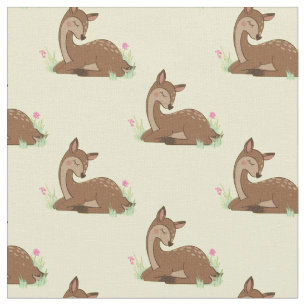 Deer Fawn Waterverf Baby Nursery Woodland Animal Stof