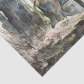 Deer Fawn Waterverf Tissuepapier (Detail)