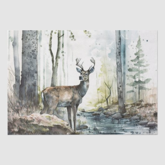 Deer Fawn Waterverf Tissuepapier (Voorkant)