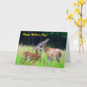 Deer Fawns Nursing, Happy Moederdag! Kaart (Gele Bloem)