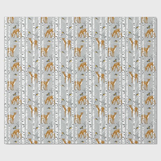 Deer Fawns White Birch Forest Gift Cadeaupapier (Vlak)