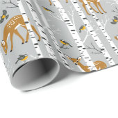 Deer Fawns White Birch Forest Gift Cadeaupapier (Rol Hoek)
