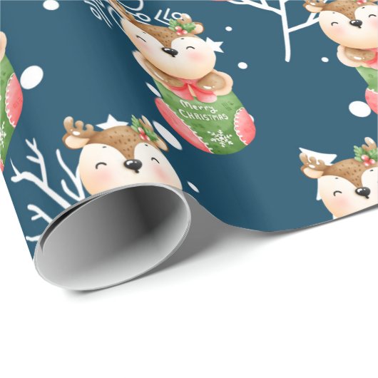 Deer Feestdagen aanpassen Cadeaupapier (Rol Hoek)