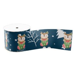 Deer Feestdagen aanpassen Grosgrain Lint