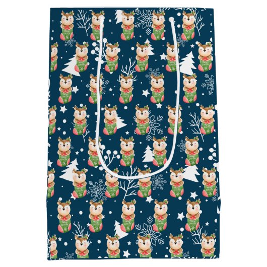 Deer Feestdagen aanpassen Medium Cadeauzakje (Achterkant)