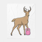 Deer Fitness Dumbbell Fleece Deken (Voorkant)