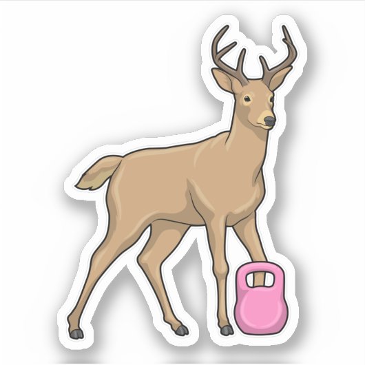 Deer Fitness Dumbbell Sticker (Voorkant)