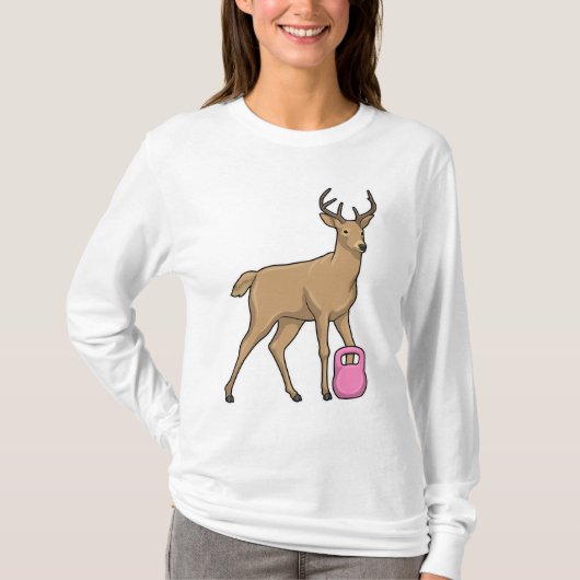 Deer Fitness Dumbbell T-shirt (Voorkant)