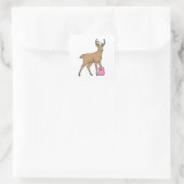 Deer Fitness Dumbbell Vierkante Sticker (Tas)