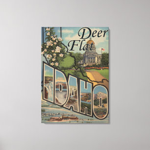 Deer Flat, Idaho - Grote Letter-scènes Canvas Afdruk