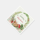 Deer floral baby shower servet (Hoek)