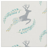 Deer Floral Fabric Stof (Close Up)