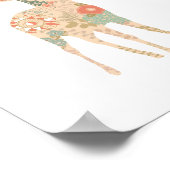 Deer Floral Silhouette Flowers Poster (Hoek)