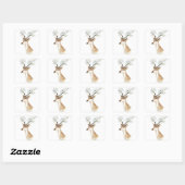 Deer Flower Antlers Vierkante Sticker (Vel)
